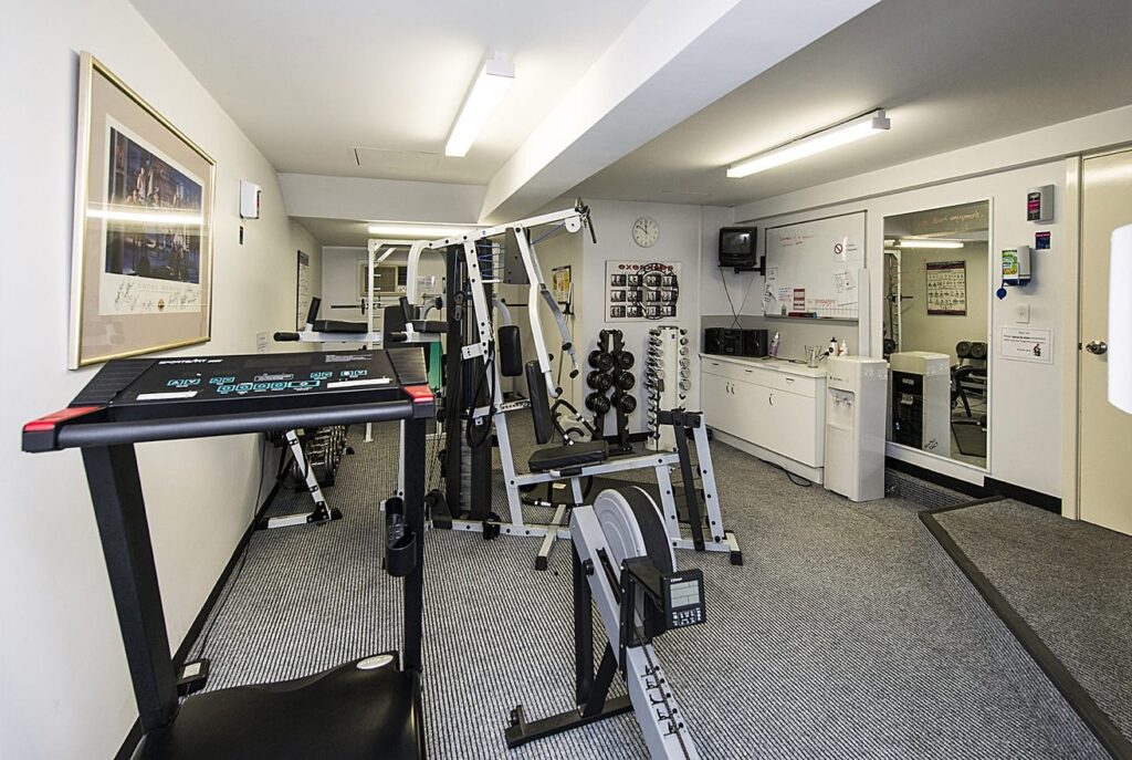 Gym after ceiling remediation in West Perth
