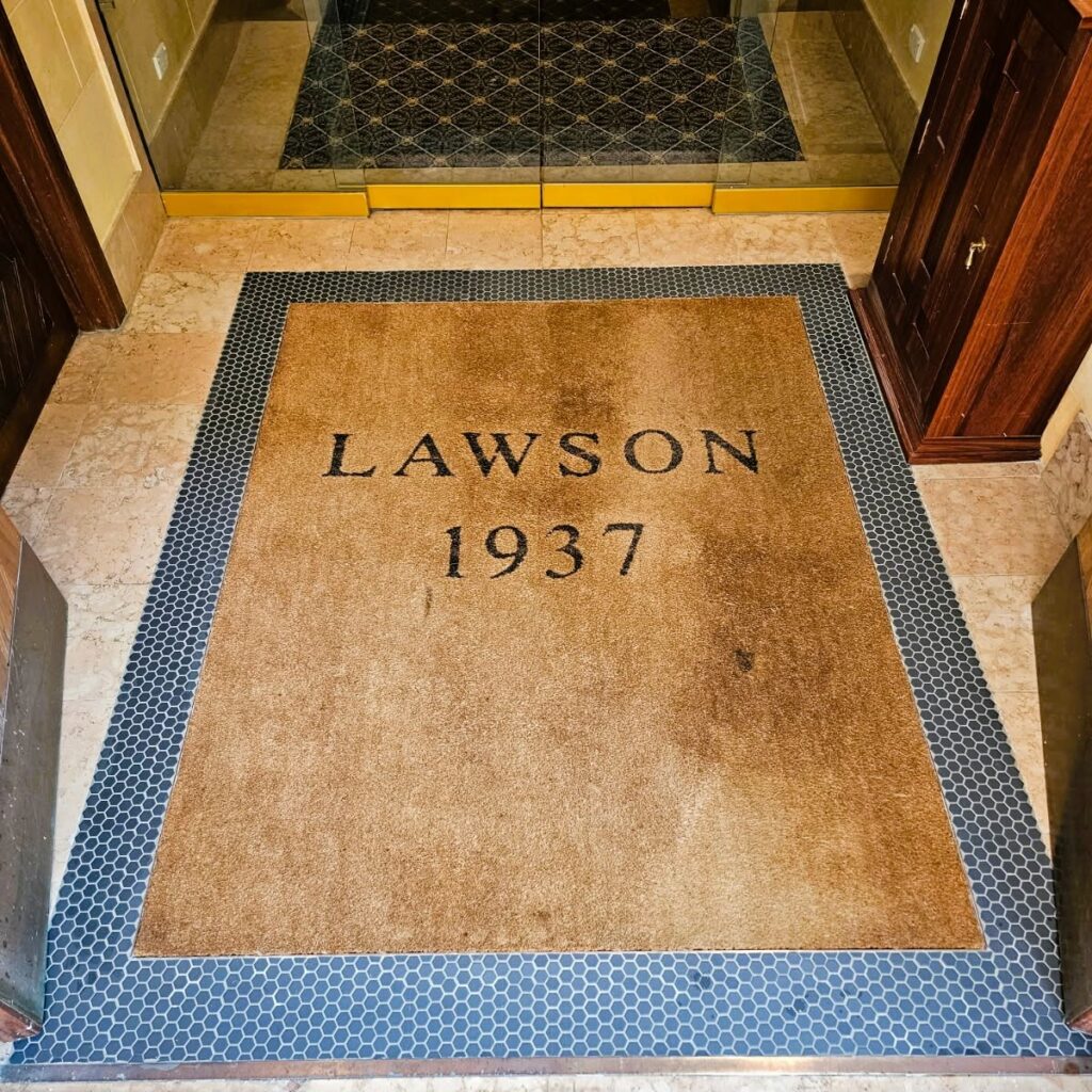 Restored 1937 entrance mosaic at Lawson Flats, Perth