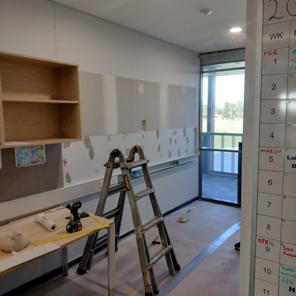 School staff room wall removal, Waikiki
