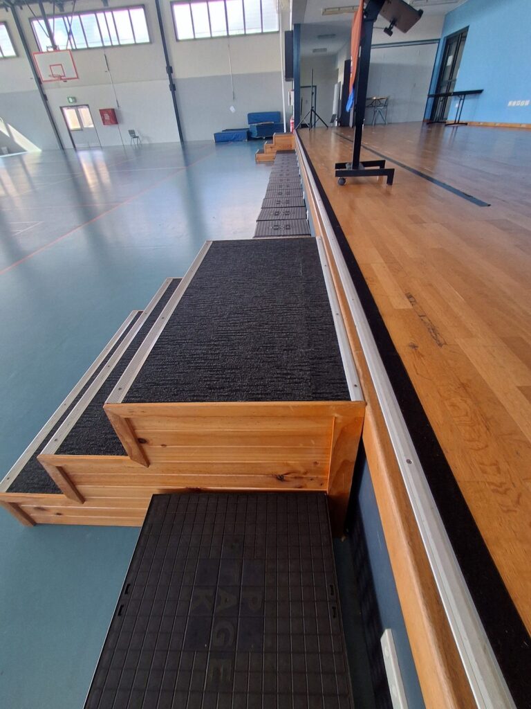 Stage edge, school hall stage before renovation, Baldivis