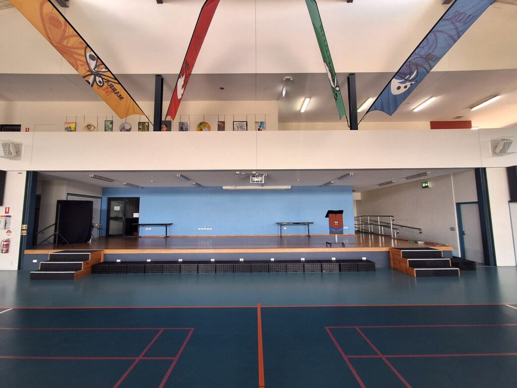 Stage front, school hall stage before renovation, Baldivis